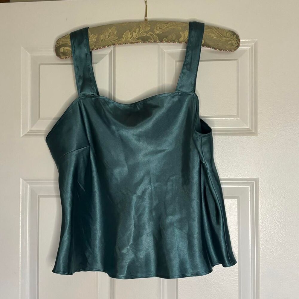 90s/2000s Teal Chemise Slip Top Chadwick’s Size Large